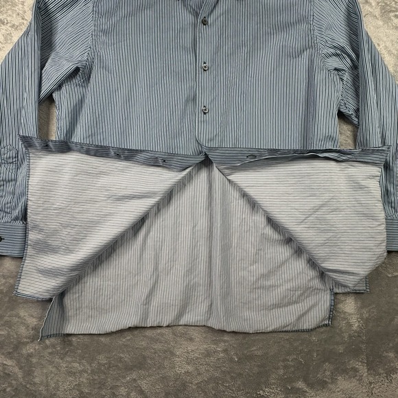 Ermenegildo Zegna Men's 2XL Blue/Green Striped LS Made in Italy SEE DESCRIPTION - Picture 7 of 16